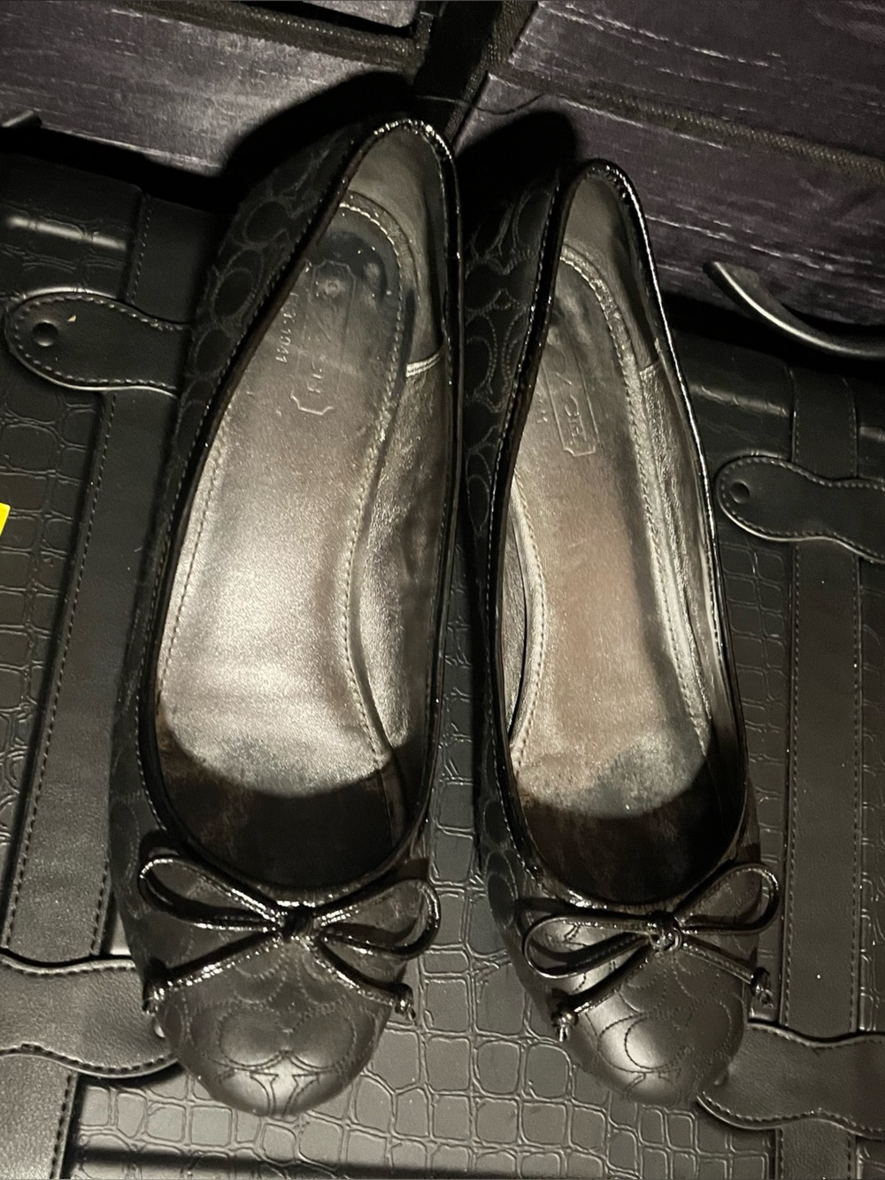 Coach Black Odette Bow Ballet Flats